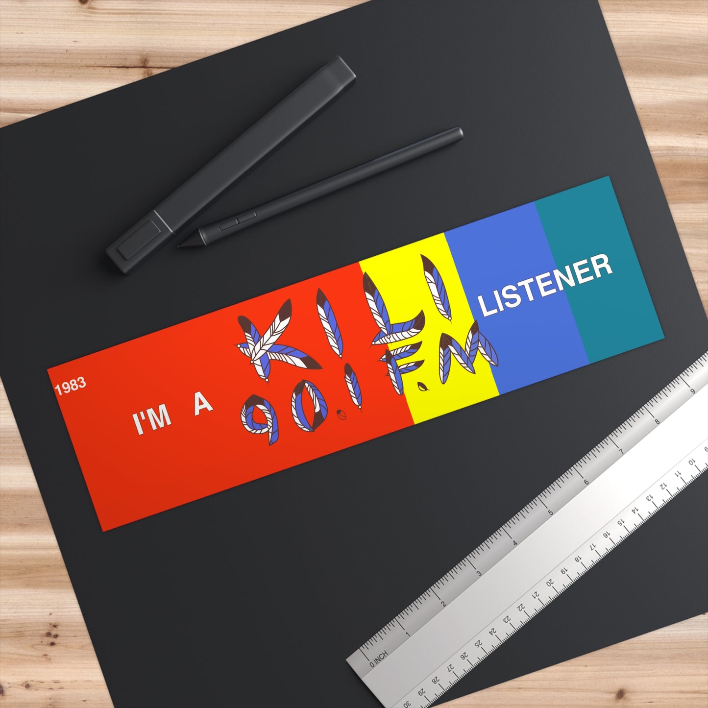 1983 KILI FM 90.1 Radio "I'm a Listener" Bumper Sticker - Celebrate Lakota Culture | The Voice of the Lakota Nation
