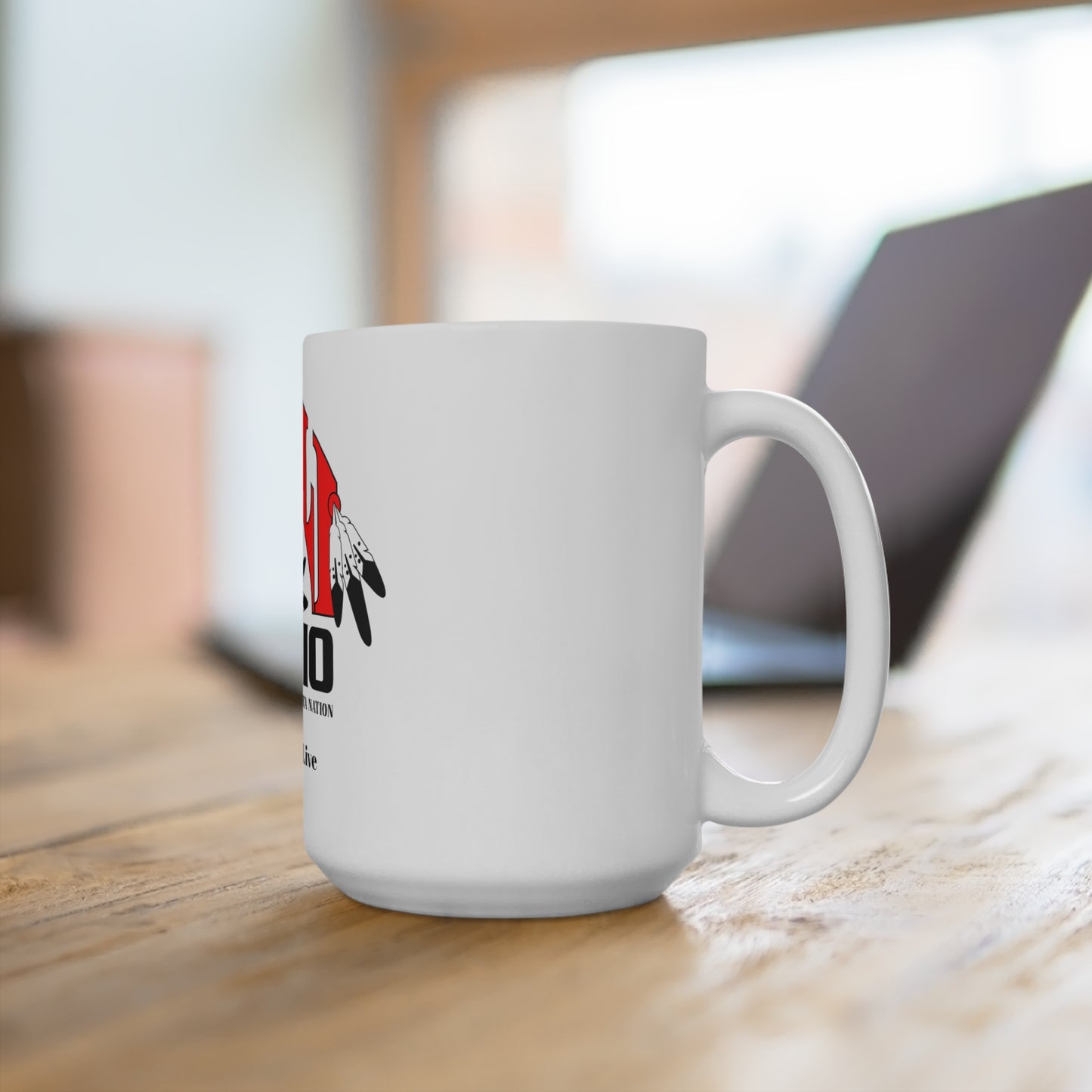 KILI Radio Mug - 15oz, Indigenous Pride Gift, Native American Coffee Cup, Lakota Nation Merchandise, Radio Station Mug, Cultural Keepsake