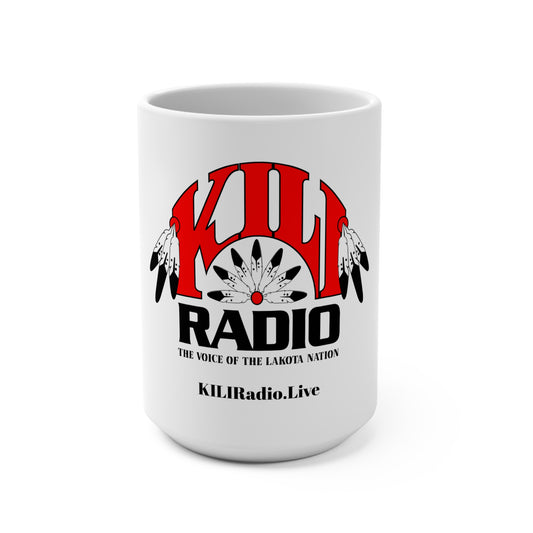 KILI Radio Mug - 15oz, Indigenous Pride Gift, Native American Coffee Cup, Lakota Nation Merchandise, Radio Station Mug, Cultural Keepsake