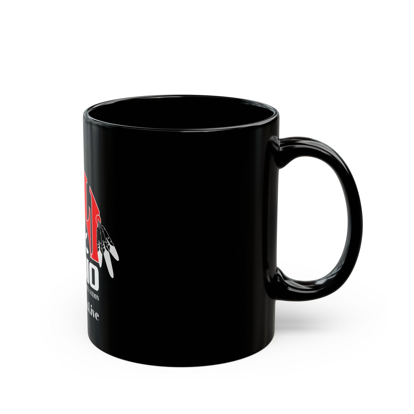 KILI Radio Black Mug - 11oz/15oz Ceramic Coffee Cup, Native American Tribe Gift, Morning Coffee, Radio Station Merchandise, Unique Gift Idea